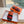 EXTRA SANDAL IN CHERRY RED MIX FIRE ORANGE CALFSKIN