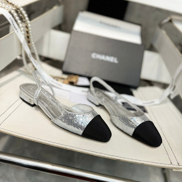 CC 26s Slingback Sliver Glittered Sheepskin 816196