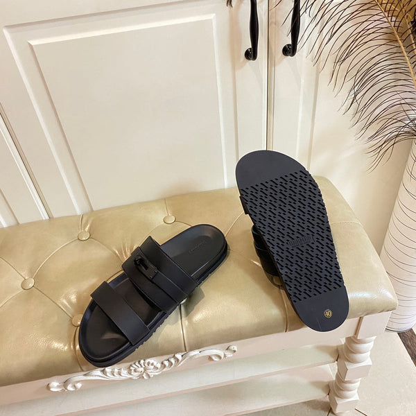 HM Jackson Sandal Black Calfskin 958043