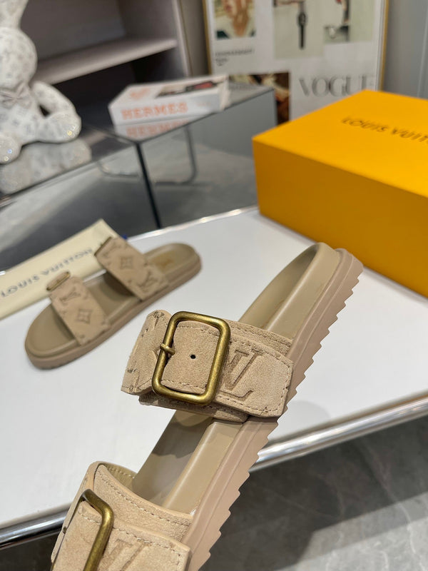 LV Venice Mule Beige Suede Sheepskin 626704