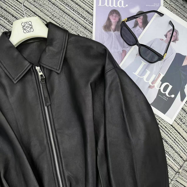 Loewe Draped Jacket Black Nappa Lambskin 348575