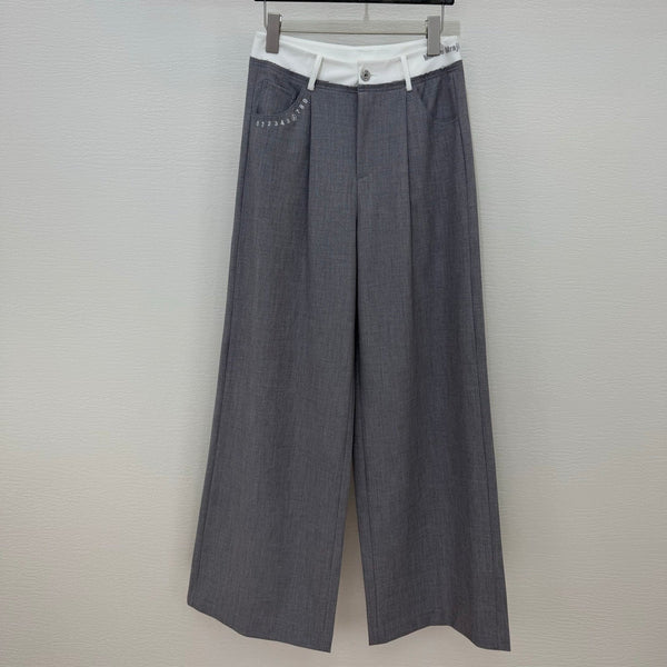 MM6 Curved Blade Cargo Pants Grey Cotton 387964
