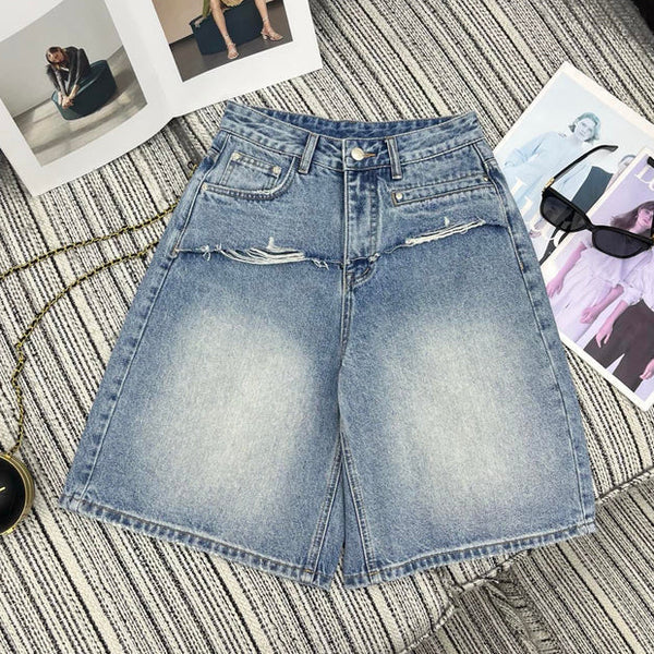 Pra 2026 Short Jean Light Blue Cotton 650231