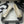 CC 25S 20mm Chain Bow Single Flat White Sheepskin Black Grosgrain 247655