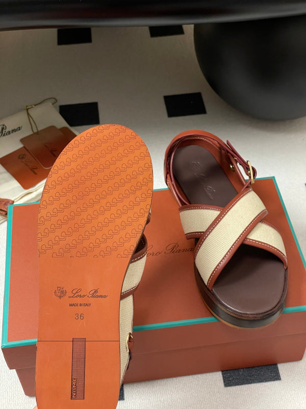 LP Sandal Beige Orange Brown Cowhide 312167