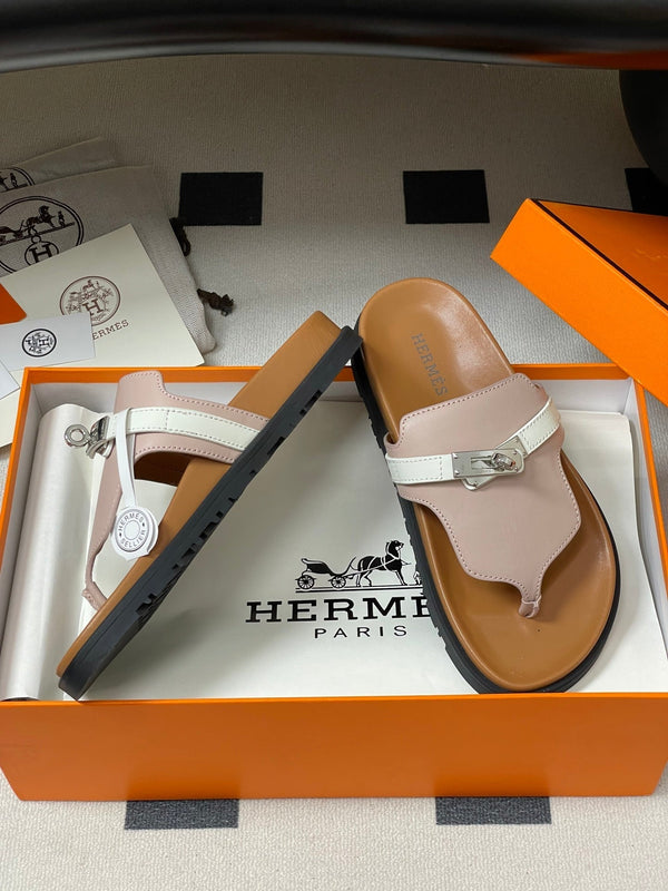HM Empire Sandal Brown Pink Cowhide 377541