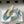 CD 26 Slingback 85 Green Blue Leather Silk Fabric 593601