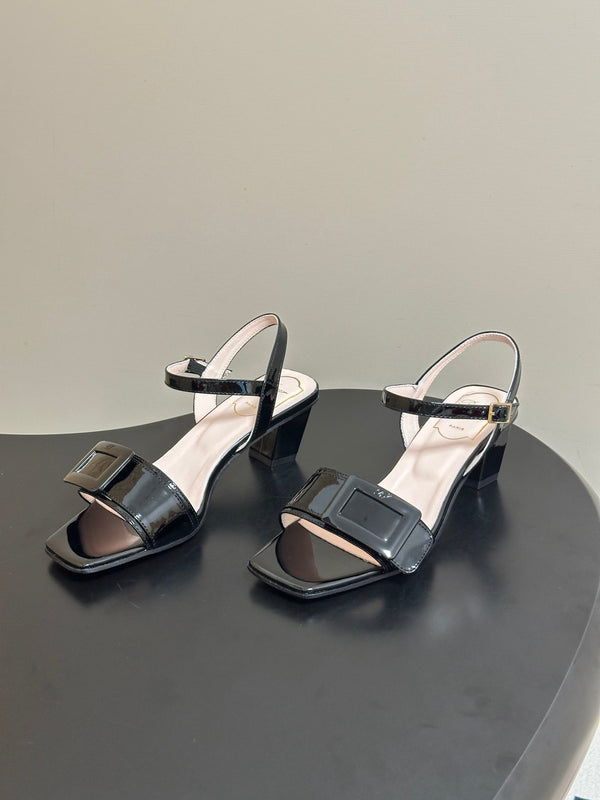 RV Belle Vivier Sandals Black Patent Leather 835129