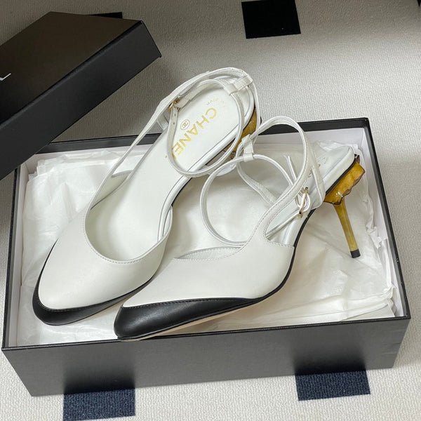 CC 26s Slingback 8.5cm White Leather 834722