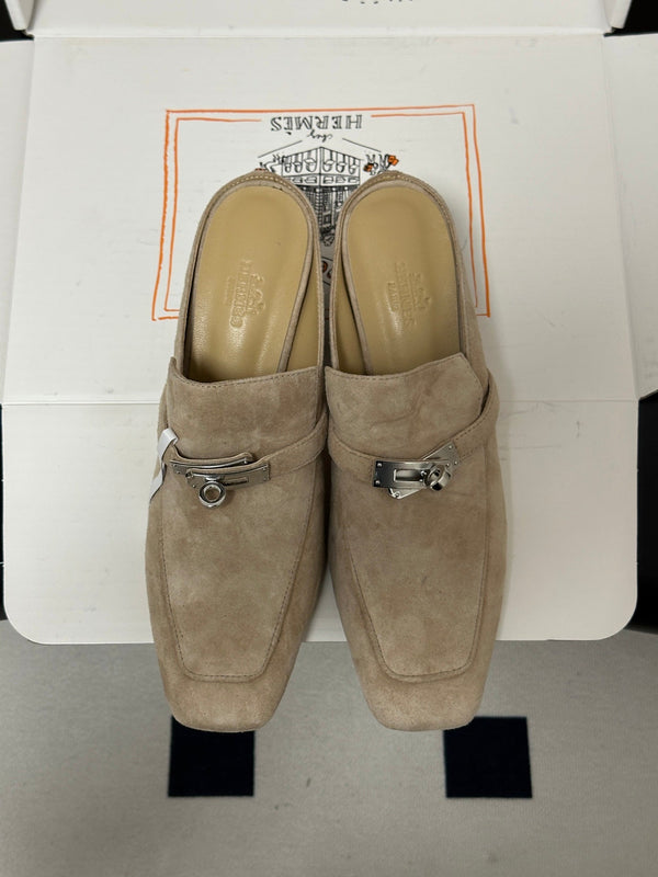 HM Blossom Mule 65mm Khaki Suede 902904