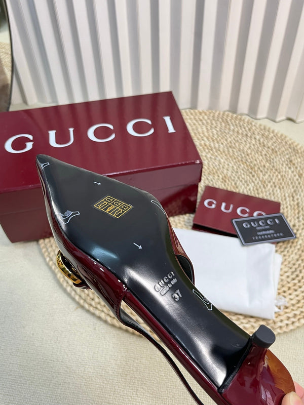 GC Slingbacks With Marina Chain 50mm Red Patent Leather 294582
