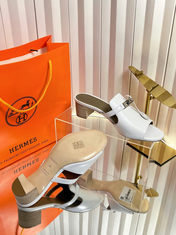 HM Candy Sandal 5cm White Calfskin 616224