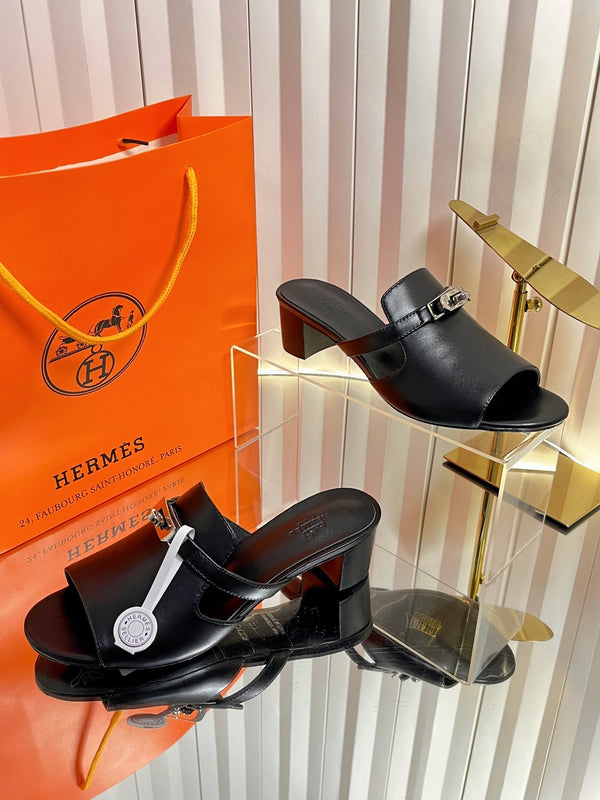 HM Candy Sandal 5cm Black Calfskin 616226