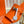 HM Cute Sandal 7cm Orange Calfskin 616210