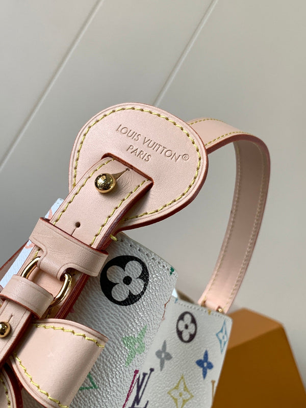 LV All In BB 16cm White Beige Monogram Canvas Cowhide
