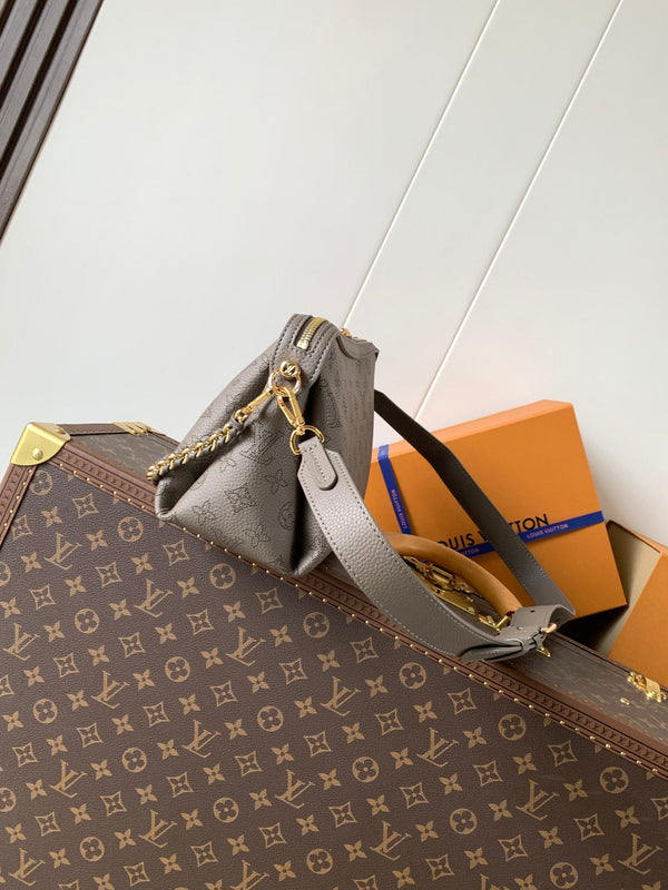 LV M25904 Hand It All PM Taupe Perforated Mahina Calfskin