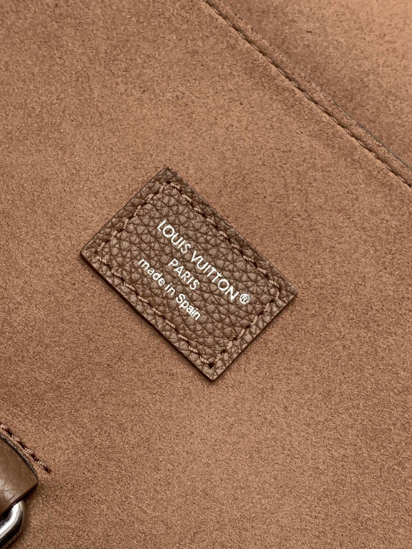 LV Steamer 30 Brown Suede Leather