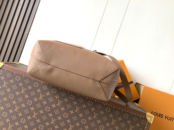 LV Steamer 30 Brown Suede Leather