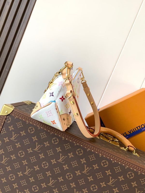 LV Boulogne PM Bag White Beige Monogram Canvas Cowhide 281679
