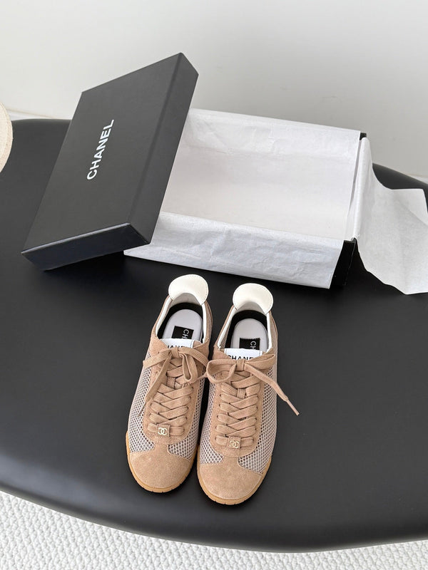 CC 26s Casual Shoes Taupe Mesh Suede 914919