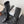 CC 26s Pearl Heel Knee High Boots Black Leather Patent 127956