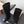 CC 26s Embroidered Logo Knee High Boots Black Suede 127791
