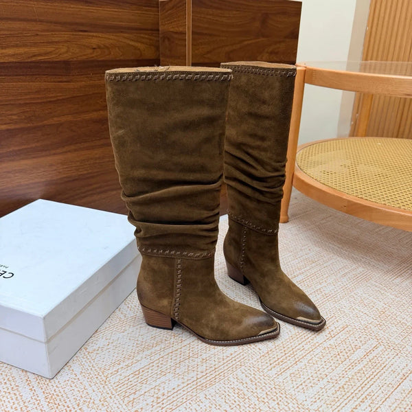 CE 26s Slouch Knee-High Boots 5cm Suede Leather 131455