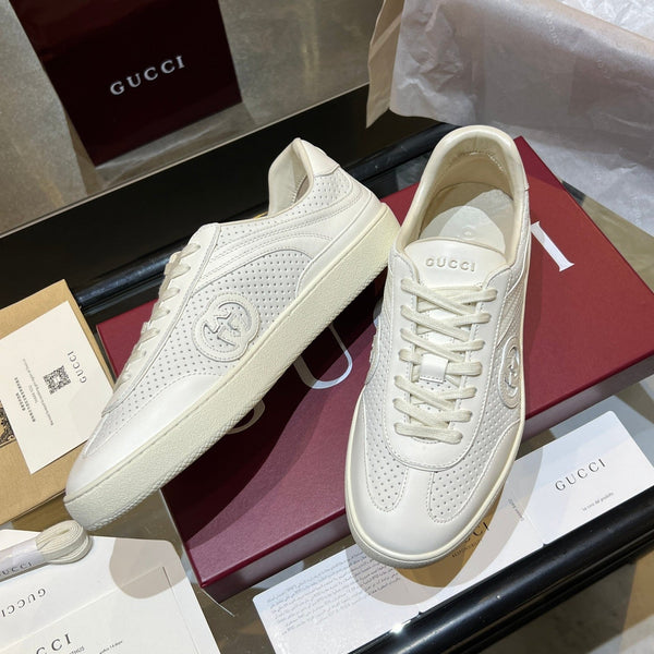 GG G75 Sneaker White Suede Mesh 818357