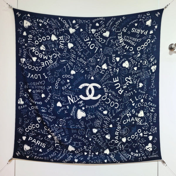 CC 25 Scarf 140CM Dark Blue Colorful Cashmere 293080