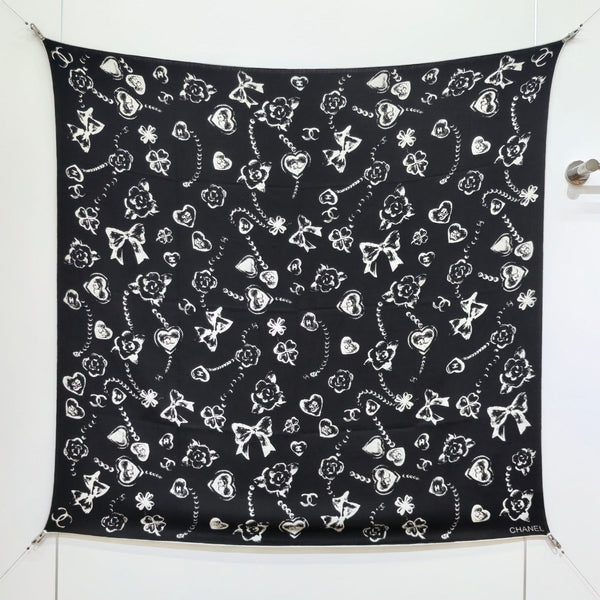 CC 25 Scarf 140CM Black Cashmere 293088