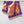 LV Scarf 90cm Purple Orange Twill Silk 136597