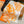 HM Sous le Charme d'Orphee Detail Scarf 90 Orange Colorful Twill Silk 194445