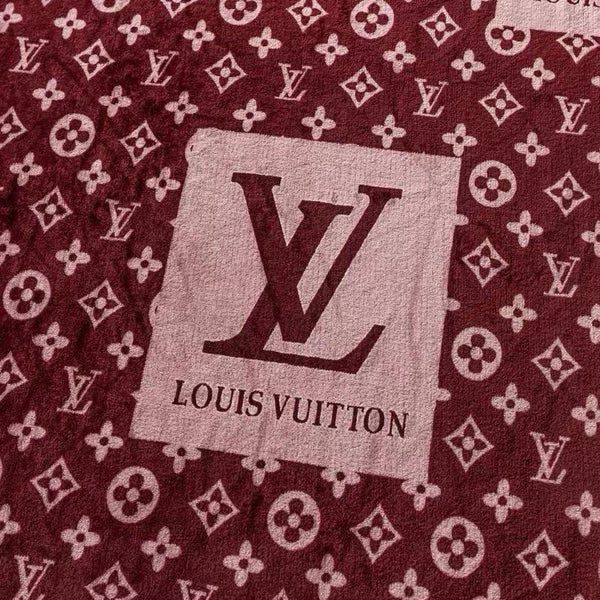 BLANKET IN AUBURN RED MONOGRAM LAMB FUR 423067