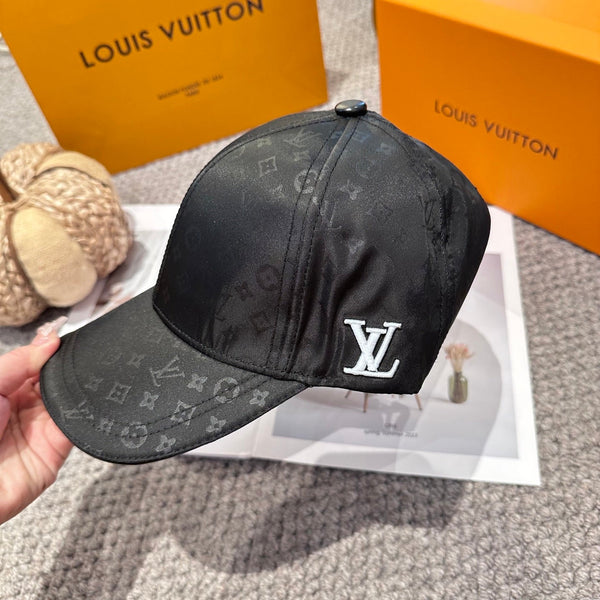 LV Baseball Cap with Logo Embroidery Black Cotton 983646