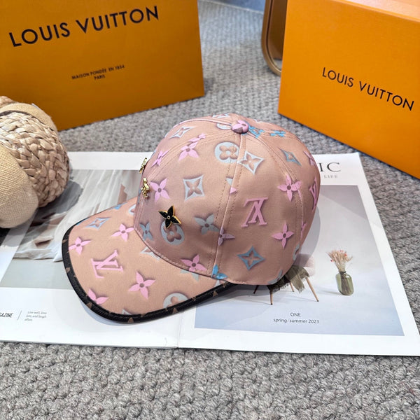 LV Baseball Cap Pink Colorful Monogram Pattern Canvas 983651