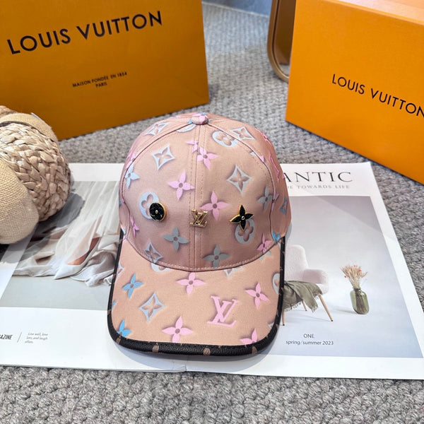 LV Baseball Cap Pink Colorful Monogram Pattern Canvas 983651
