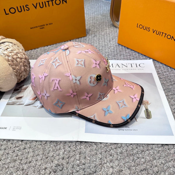 LV Baseball Cap Pink Colorful Monogram Pattern Canvas 983651
