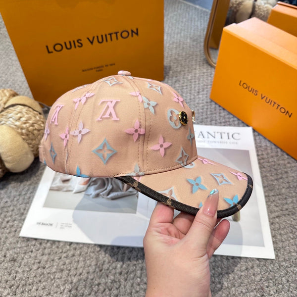 LV Baseball Cap Pink Colorful Monogram Pattern Canvas 983651