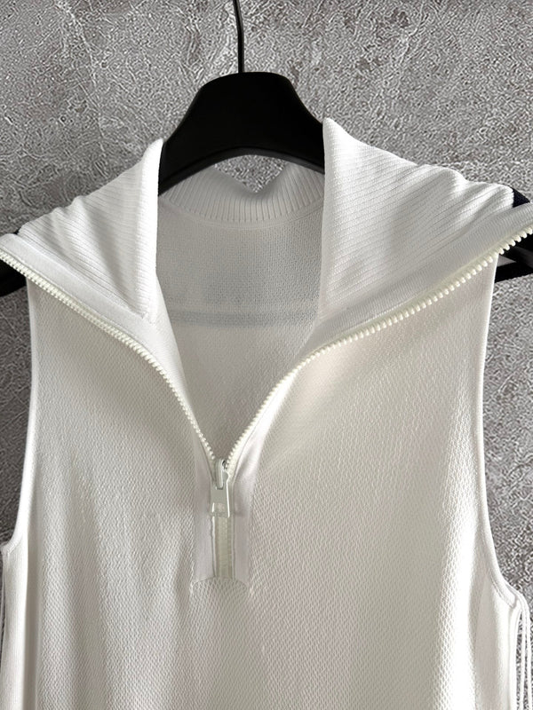 CD Collar Dress White Viscose