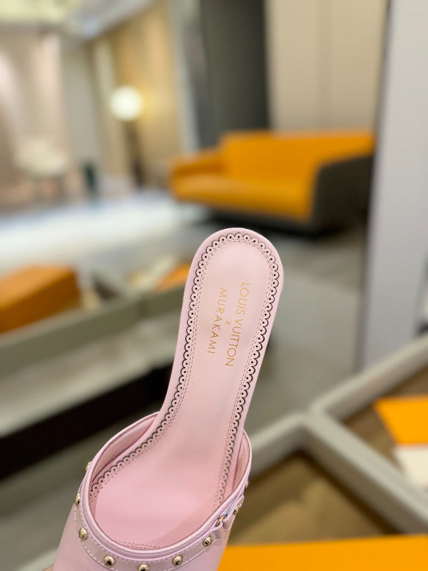 LV x TM 6AM Mule 4cm Pink Sheepskin 241216