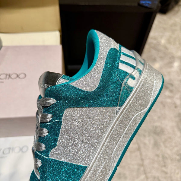 Jimmy Florent Sneaker Teal Green Grey Glitter 715038