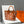 HM Steeple 28 Bag Orange Calfskin White Orange Canvas