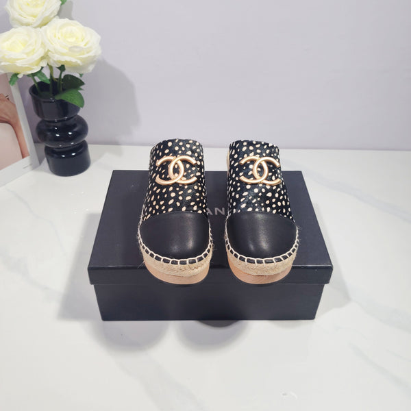 CC 26s Half-Length Slippers Black Horsehair 104253