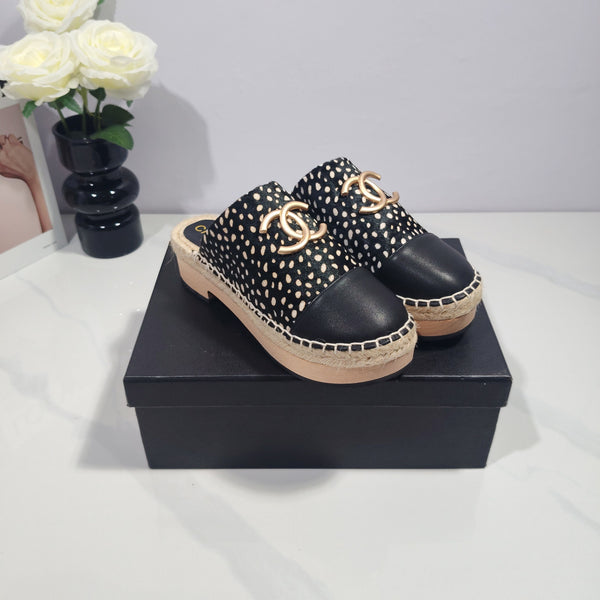 CC 26s Half-Length Slippers Black Horsehair 104253