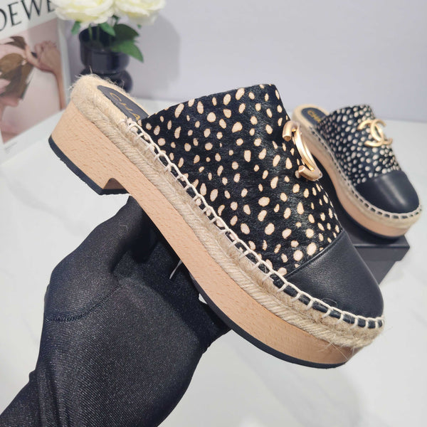 CC 26s Half-Length Slippers Black Horsehair 104253