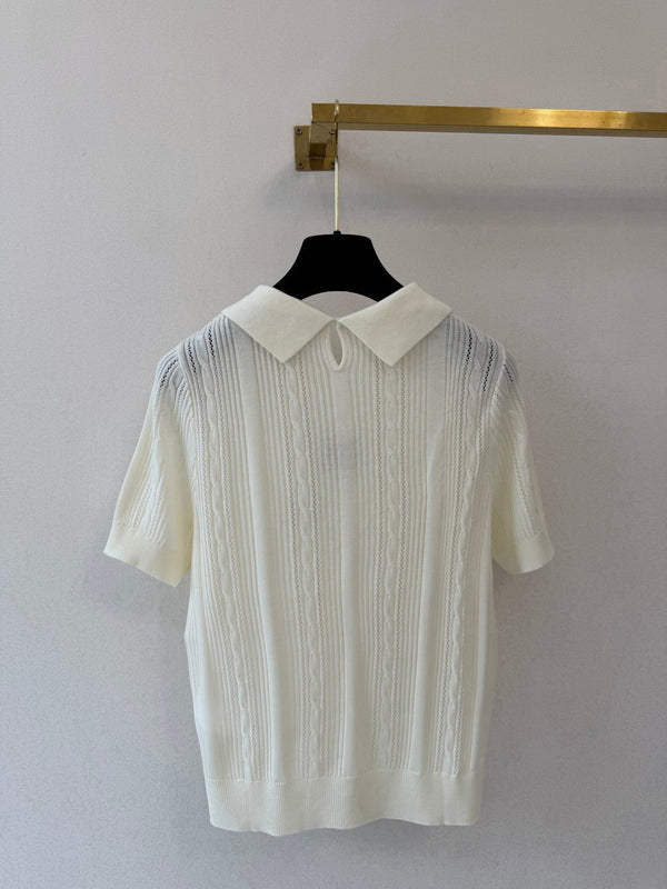Loe Collared Short-Sleeved Shirt Wool 394837