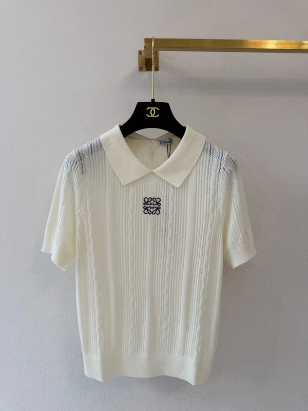 Loe Collared Short-Sleeved Shirt Wool 394837