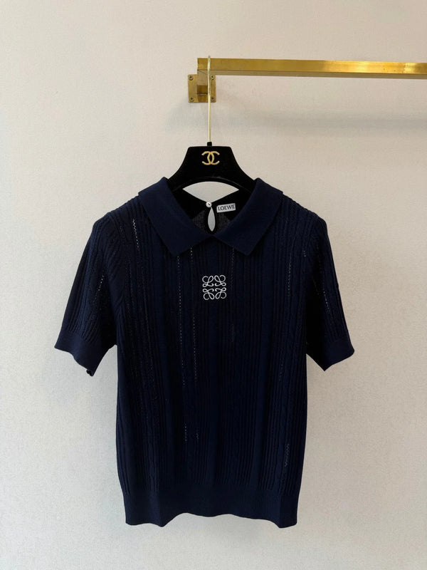 Loe Collared Short-Sleeved Shirt Wool 394837
