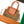 ALIGRE BAG 40 IN RED ORANGE WOVEN RAFFIA AND CALFSKIN