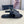 CD SYMBOL SLIDE CUT SANDAL BLACK AND WHITE JACQUARD